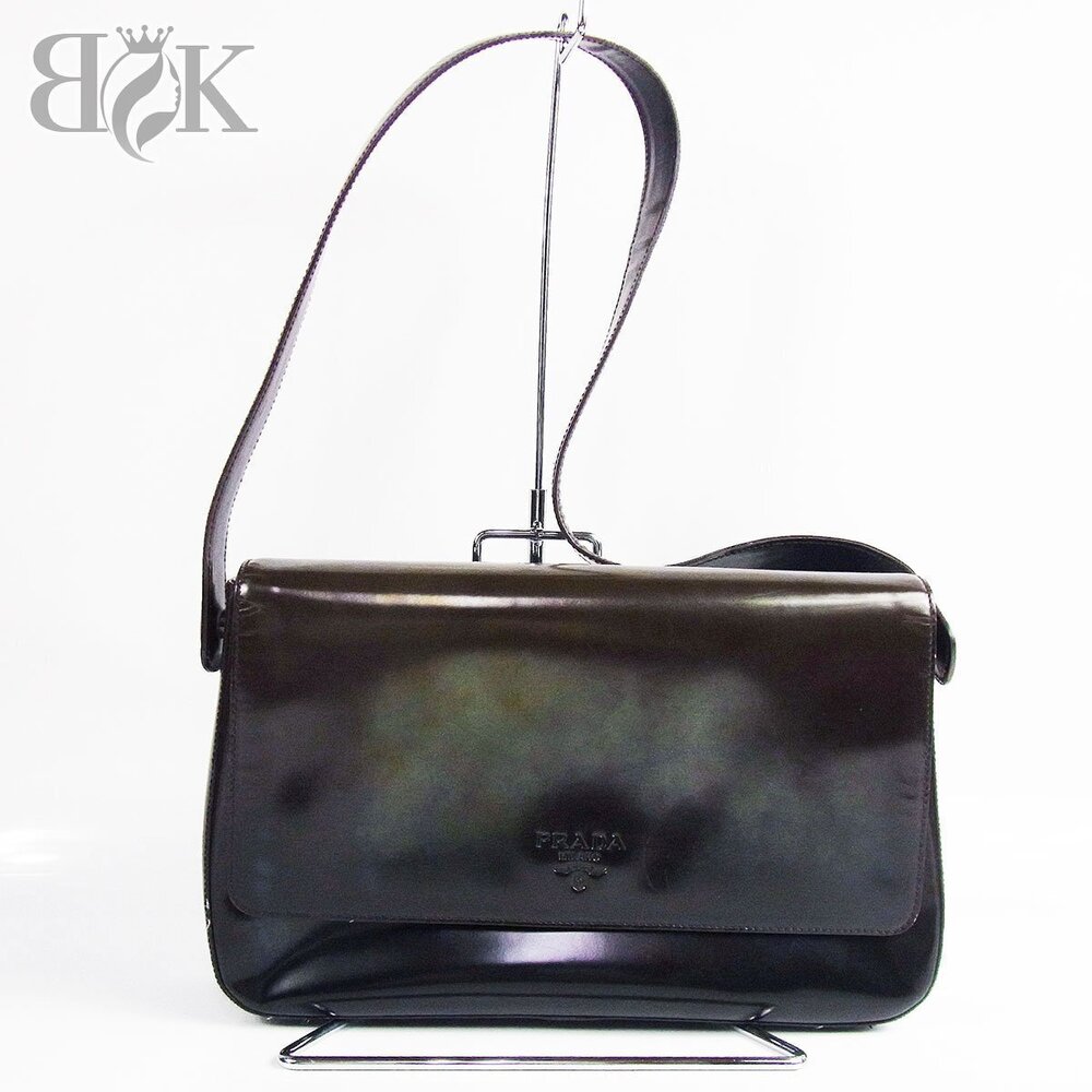 Prada brushed leather Hobo bag brown